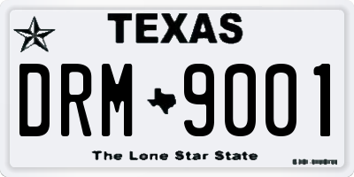 TX license plate DRM9001