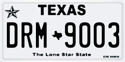 TX license plate DRM9003