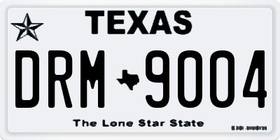 TX license plate DRM9004