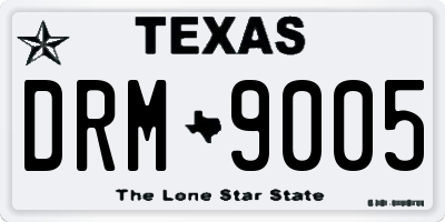 TX license plate DRM9005