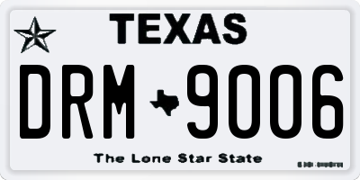 TX license plate DRM9006