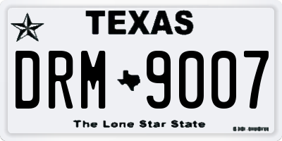 TX license plate DRM9007