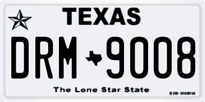 TX license plate DRM9008