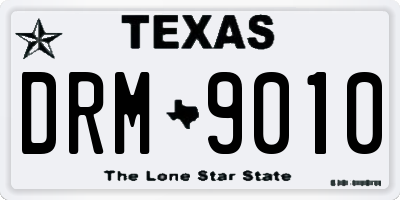 TX license plate DRM9010