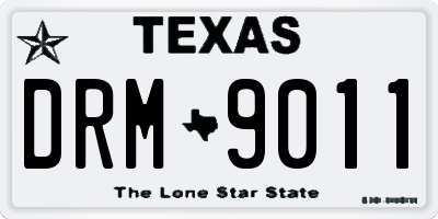 TX license plate DRM9011