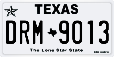 TX license plate DRM9013