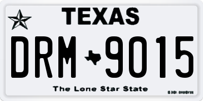 TX license plate DRM9015