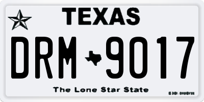 TX license plate DRM9017