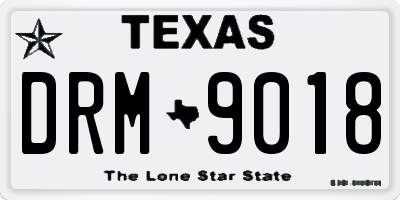 TX license plate DRM9018