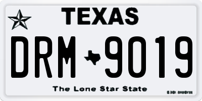 TX license plate DRM9019