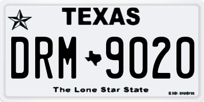 TX license plate DRM9020