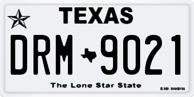 TX license plate DRM9021