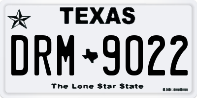 TX license plate DRM9022