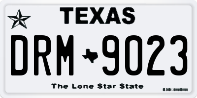 TX license plate DRM9023