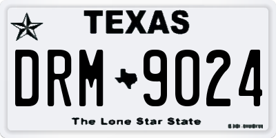 TX license plate DRM9024