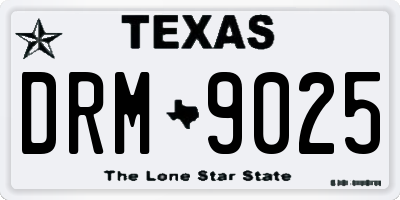 TX license plate DRM9025