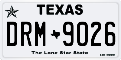 TX license plate DRM9026