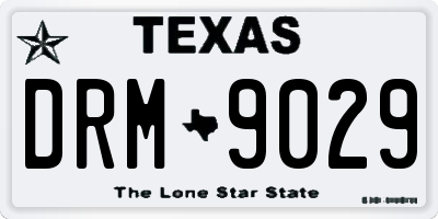 TX license plate DRM9029