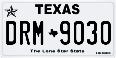 TX license plate DRM9030