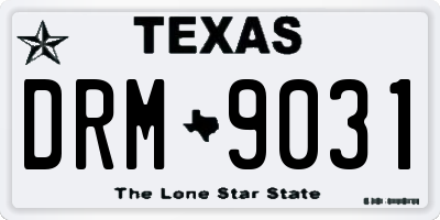 TX license plate DRM9031