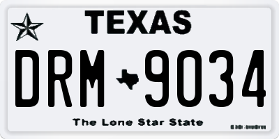 TX license plate DRM9034