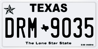 TX license plate DRM9035