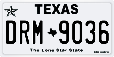 TX license plate DRM9036