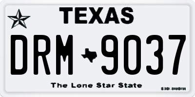 TX license plate DRM9037