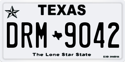 TX license plate DRM9042
