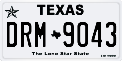 TX license plate DRM9043