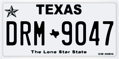 TX license plate DRM9047