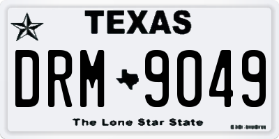 TX license plate DRM9049