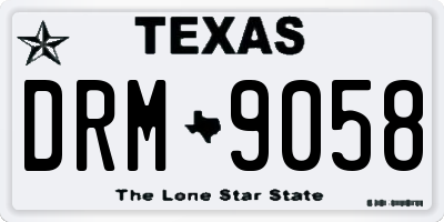 TX license plate DRM9058