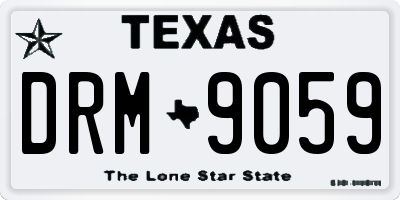 TX license plate DRM9059