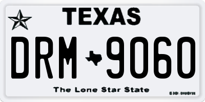 TX license plate DRM9060