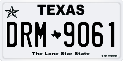 TX license plate DRM9061