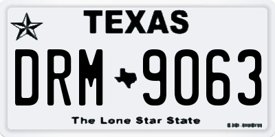TX license plate DRM9063