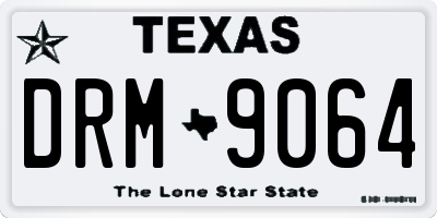 TX license plate DRM9064