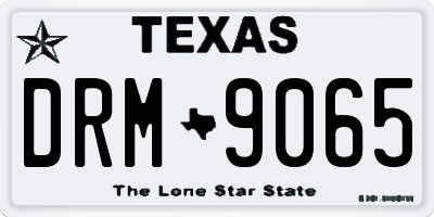 TX license plate DRM9065