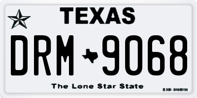 TX license plate DRM9068