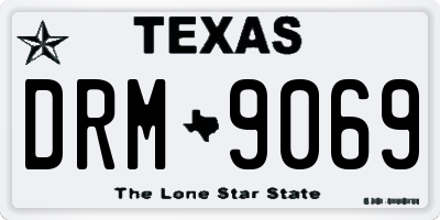 TX license plate DRM9069