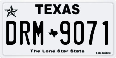 TX license plate DRM9071