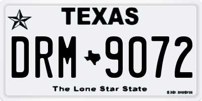 TX license plate DRM9072