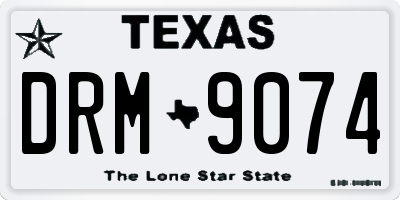 TX license plate DRM9074