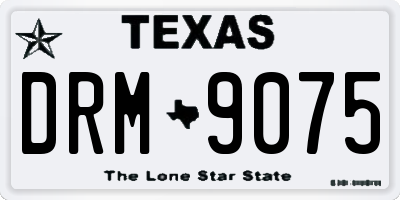TX license plate DRM9075