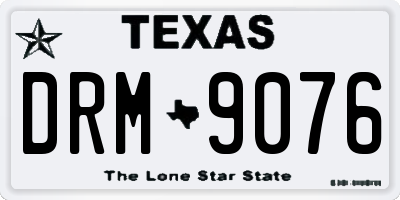 TX license plate DRM9076