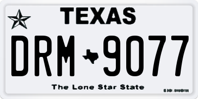 TX license plate DRM9077
