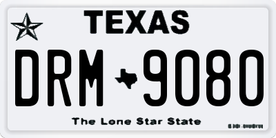 TX license plate DRM9080