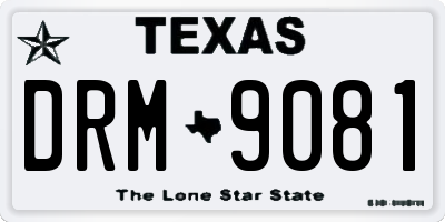 TX license plate DRM9081