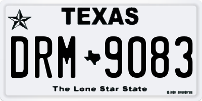 TX license plate DRM9083